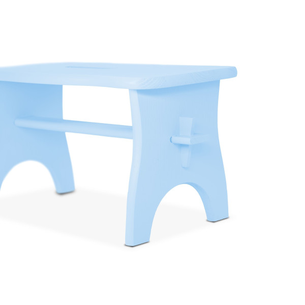 Niebieski stołek dziecięcy z drewna  38x18x21  Niebieski stołek dziecięcy z drewna  38x18x21