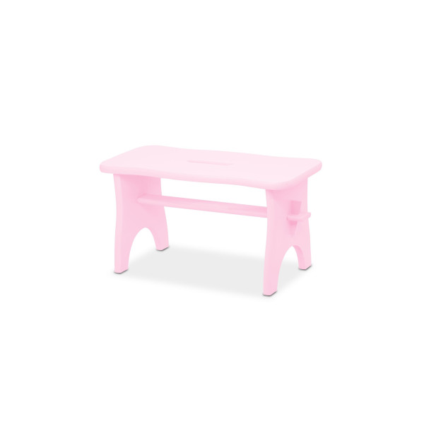 Różowy drewniany stołek dziecięcy 38x18x21 cm Różowy drewniany stołek dziecięcy 38x18x21 cm