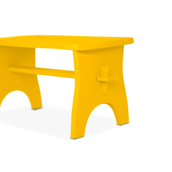 Stołek drewniany 38x19x21 cm Żółty