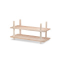Półka na buty składana drewniana 70x26x34 cm Natural wood