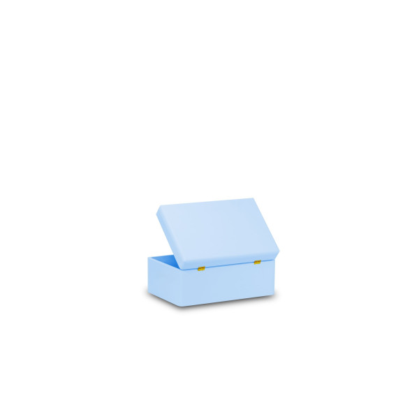 Skrzynka drewniana z deklem 30x20x13,5 cm Pastel blue