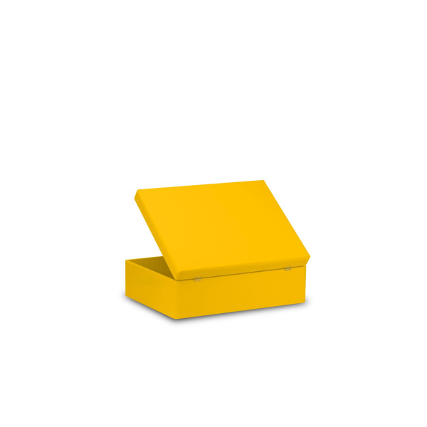 Skrzynka drewniana z deklem 40x30x13,5cm Signal yellow