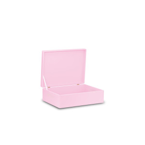 Skrzynka drewniana z deklem 40x30x13,5 cm Light pink