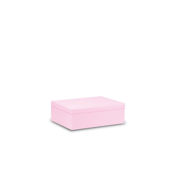 Skrzynka drewniana z deklem 40x30x13,5 cm Light pink