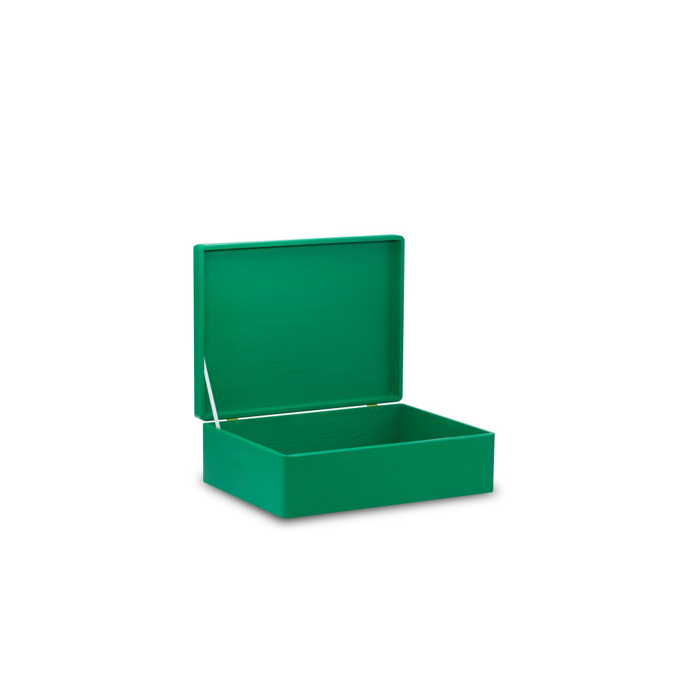 Skrzynka drewniana z deklem 40x30x13,5 cm Mint green