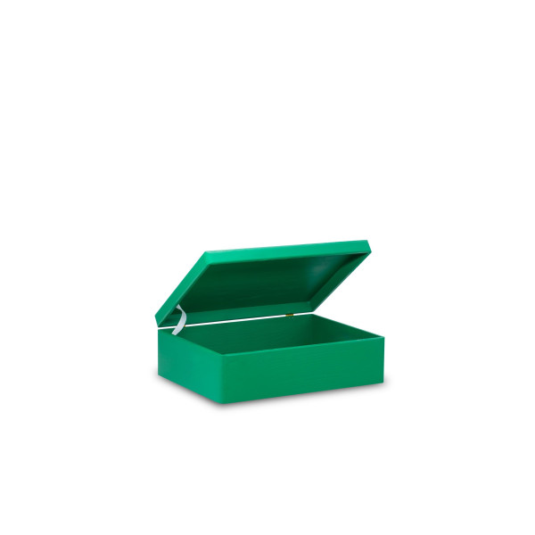 Skrzynka drewniana z deklem 40x30x13,5 cm Mint green