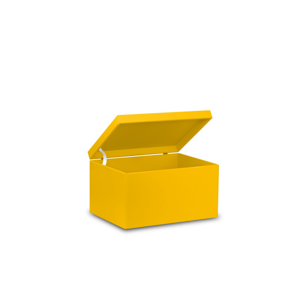 Skrzynka drewniana z deklem 40x30x23cm Signal yellow