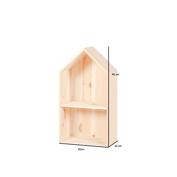 Półka domek drewniany II 22x12x41 /504205 Light pink