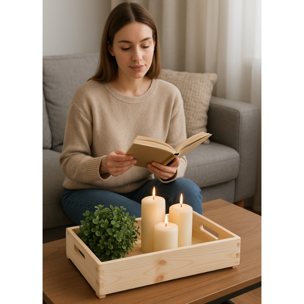 Drewniana skrzynka 40x30x7 cm – naturalne drewno sosnowe