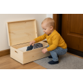 Drewniana skrzynka z wiekiem 40x30x13,5 cm | Naturalne drewno | Organizer, dekoracja, prezent