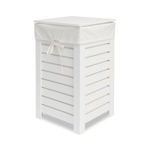 Kosz na bieliznę drewniany 35x25x55 cm Signal white