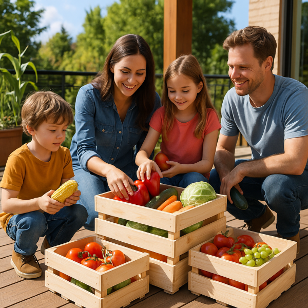 Skrzynka drewniana listewkowa 40x40x29,5 cm