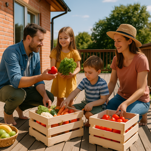 Skrzynka drewniana listewkowa 40x40x29,5 cm