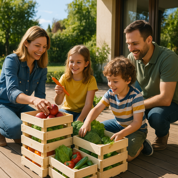 Skrzynka drewniana listewkowa 40x40x29,5 cm