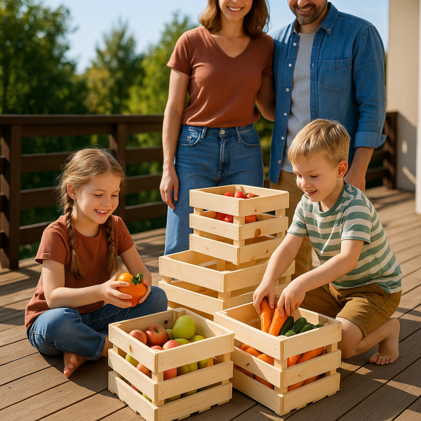 Skrzynka drewniana listewkowa 40x40x29,5 cm