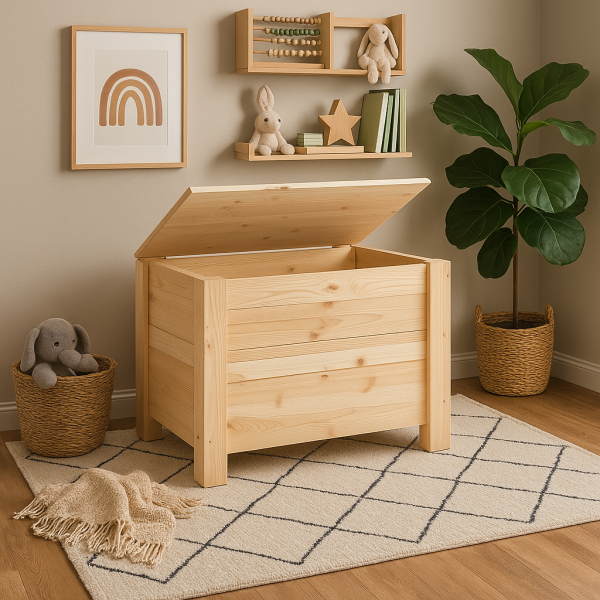 Kufer drewniany 77x40x50 cm Natural wood