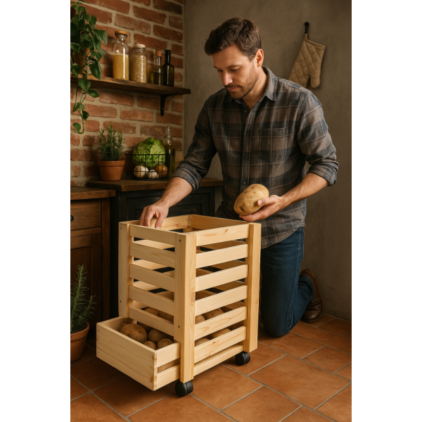 Skrzynka drewniana na ziemniaki 31x37x50 cm