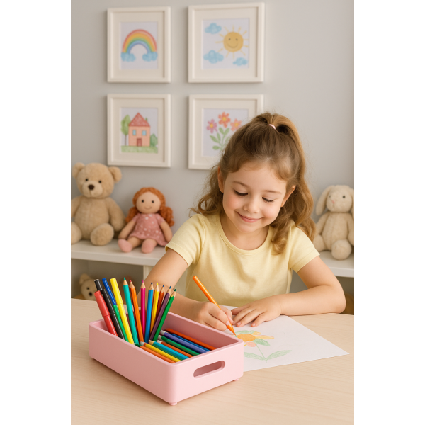 Skrzynka drewniana 30x20x7 cm Różowa