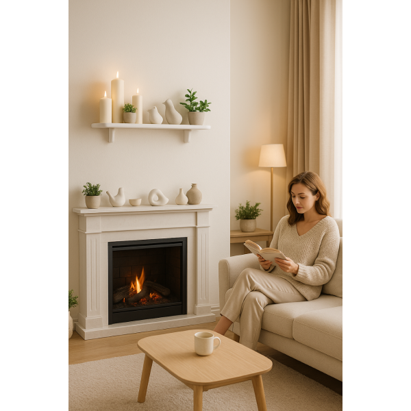 Półka drewniana ścienna 45 cm Signal white