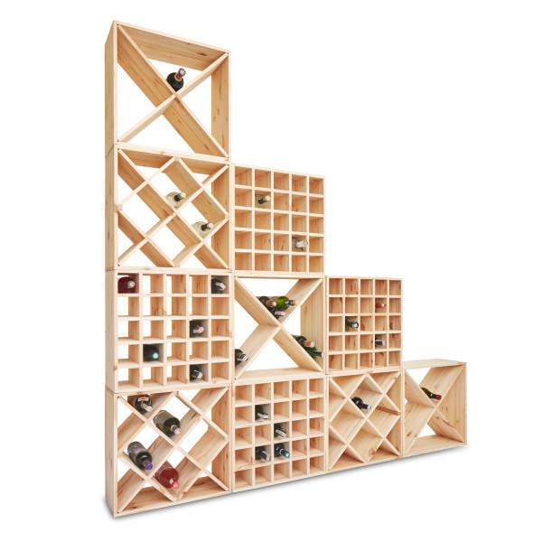 Regał drewniany na wino kratka