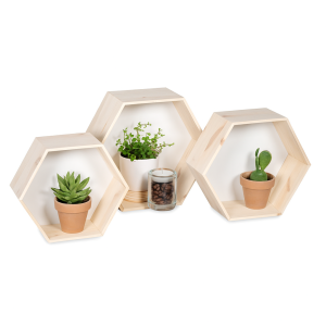 Półki drewniane plaster miodu "heksagon"