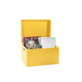 Skrzynka drewniana z deklem 40x30x23cm Signal yellow