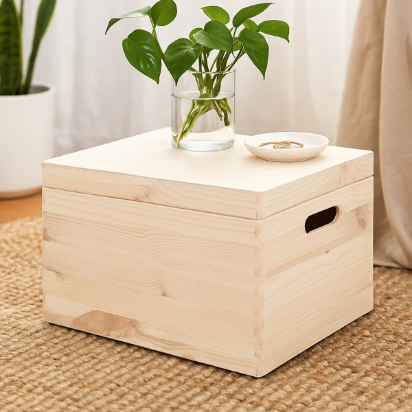 Drewniana Skrzynka z Pokrywą 40x30x23 cm – Naturalne Drewno Sosnowe Drewniana Skrzynka z Pokrywą 40x30x23 cm – Naturalne Drewno Sosnowe