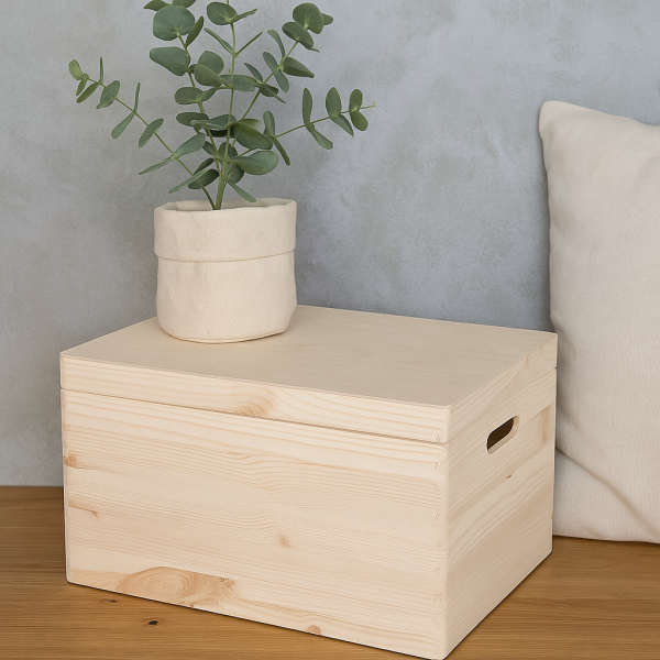 Skrzynka drewniana z deklem 40x30x23cm Natural wood Skrzynka drewniana z deklem 40x30x23cm Natural wood