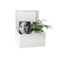 Skrzynka drewniana z deklem 40x30x23cm Singal white