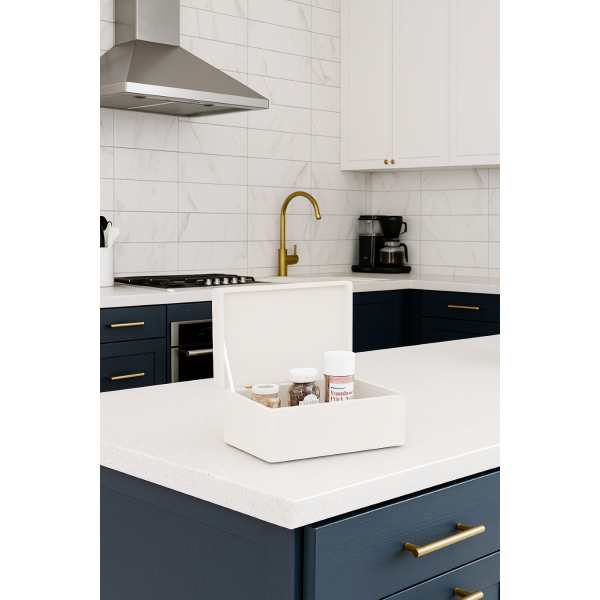 Drewniana skrzynka dekoracyjna 30x20x13,5 cm bez uchwytów Biała