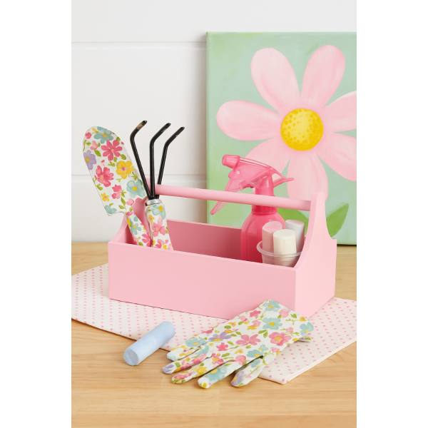 Różowe drewniane nosidło na zabawki dla dziewczynki – uroczy organizer do pokoju dziecięcego