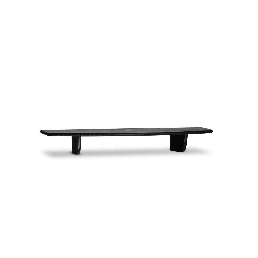 Półka drewniana ścienna 75 cm Jet black