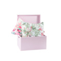 Skrzynka drewniana z deklem 40x30x23cm Light pink