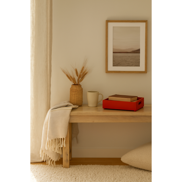 Skrzynka drewniana 30x20x7 cm Czerwona