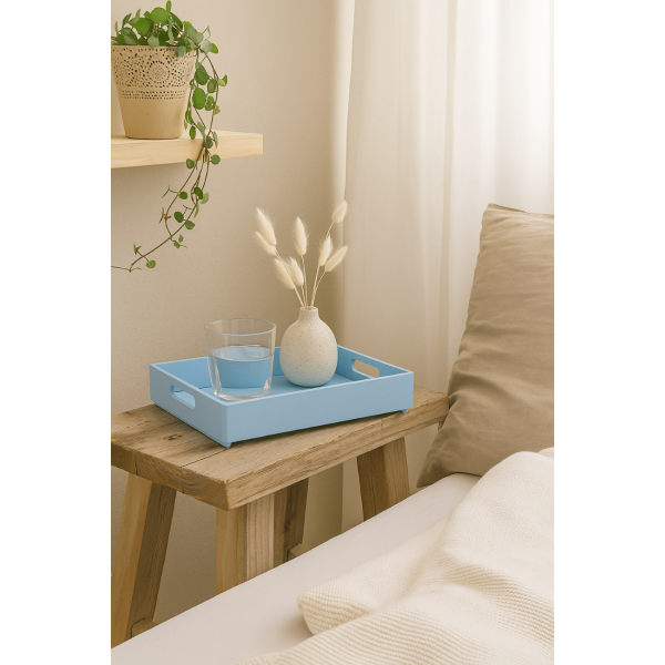 Skrzynka drewniana 40x30x6 cm Niebieska