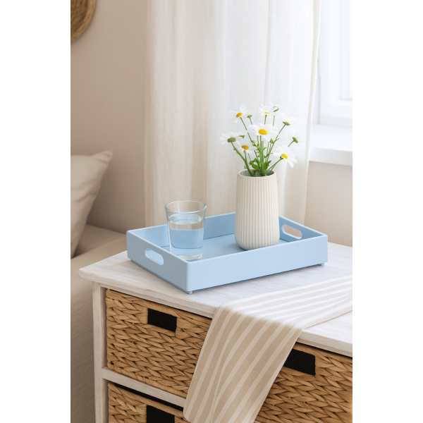 Skrzynka drewniana 40x30x6 cm Niebieska