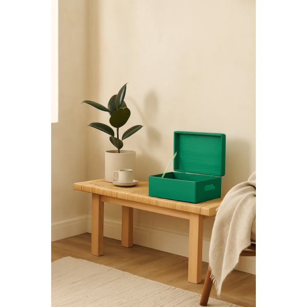 Drewniana skrzynka dekoracyjna 30x20x13,5 cm Zielona