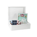 Skrzynka drewniana z deklem 40x30x13,5 cm  Signal white