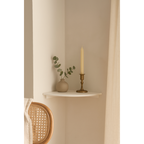 Półka drewniana narożna 30x30 cm biała