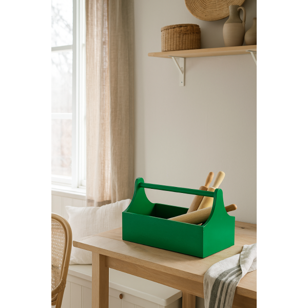 Skrzynka Drewniana Dekoracyjna Na Zioła 34x18x20,5 cm Zielona