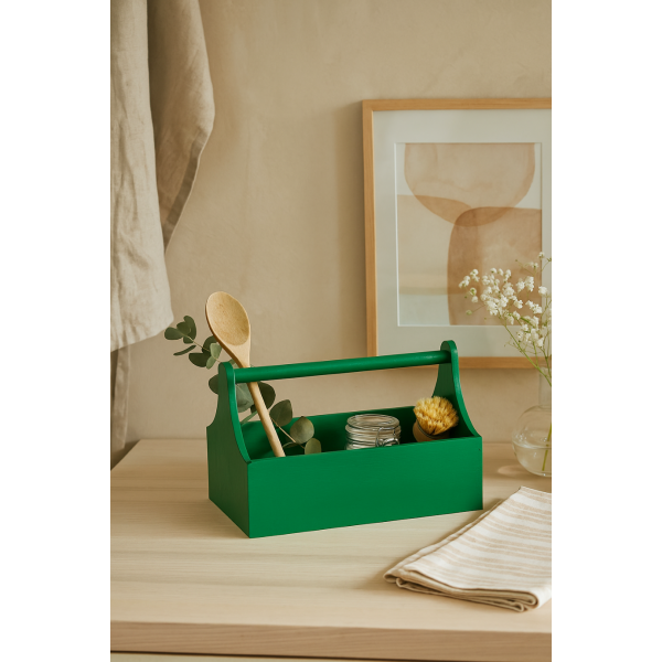 Skrzynka Drewniana Dekoracyjna Na Zioła 34x18x20,5 cm Zielona