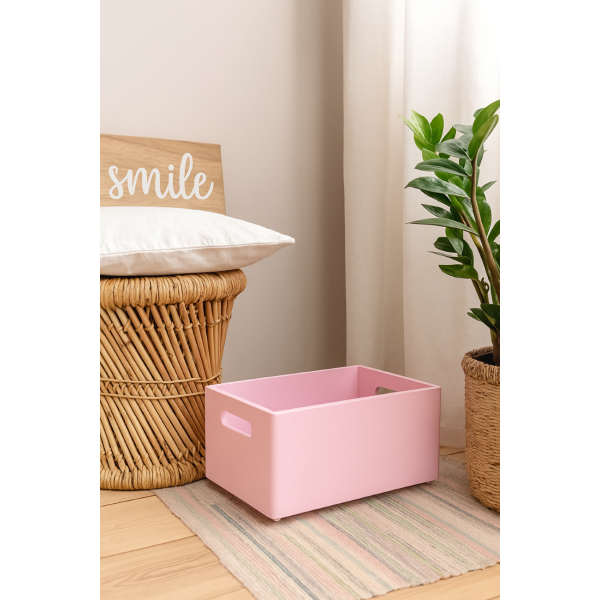 Skrzynka drewniana 30x20x13,5 cm Różowa