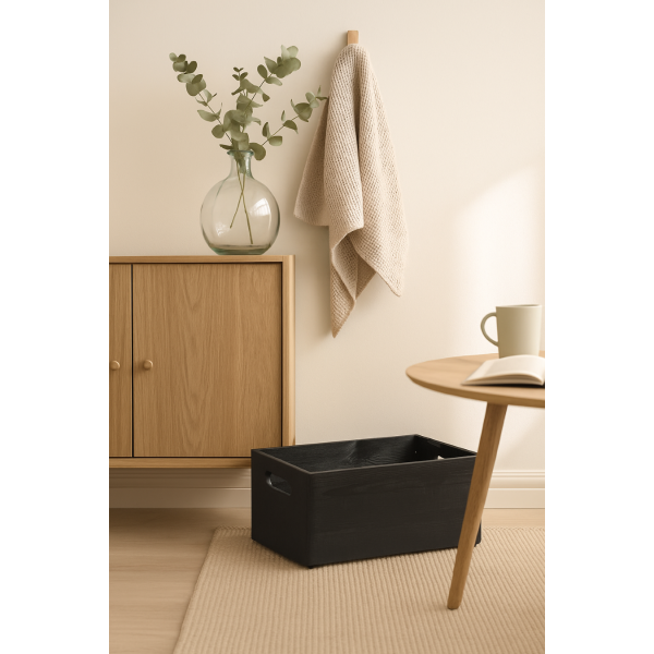 Skrzynka drewniana 30x20x13,5 cm Czarna