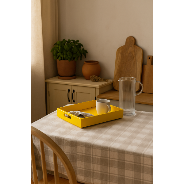 Skrzynka drewniana 40x30x6 cm Żółta