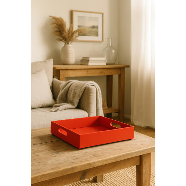 Skrzynka drewniana 40x30x6 cm Czerwona