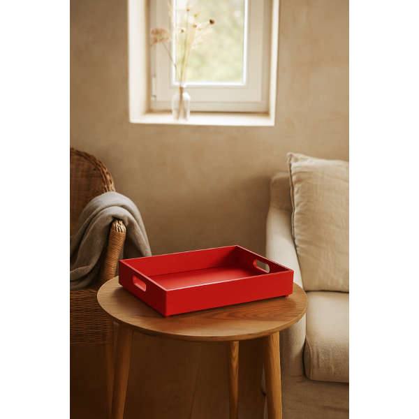 Skrzynka drewniana 40x30x6 cm Czerwona