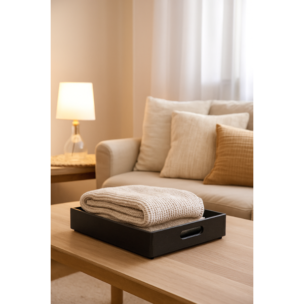 Skrzynka drewniana 40x30x6cm Czarna