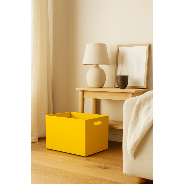 Skrzynka drewniana 40x30x23cm Żółta Skrzynka drewniana 40x30x23cm Żółta