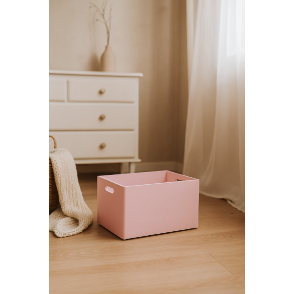 Skrzynka drewniana 40x30x23cm Różowa