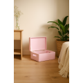 Skrzynka drewniana z deklem 30x20x13,5 /315005C Light pink ,dekiel ze sklejki